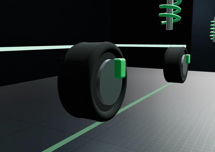 Ilustração 3D de roda com disco e pinça de freio