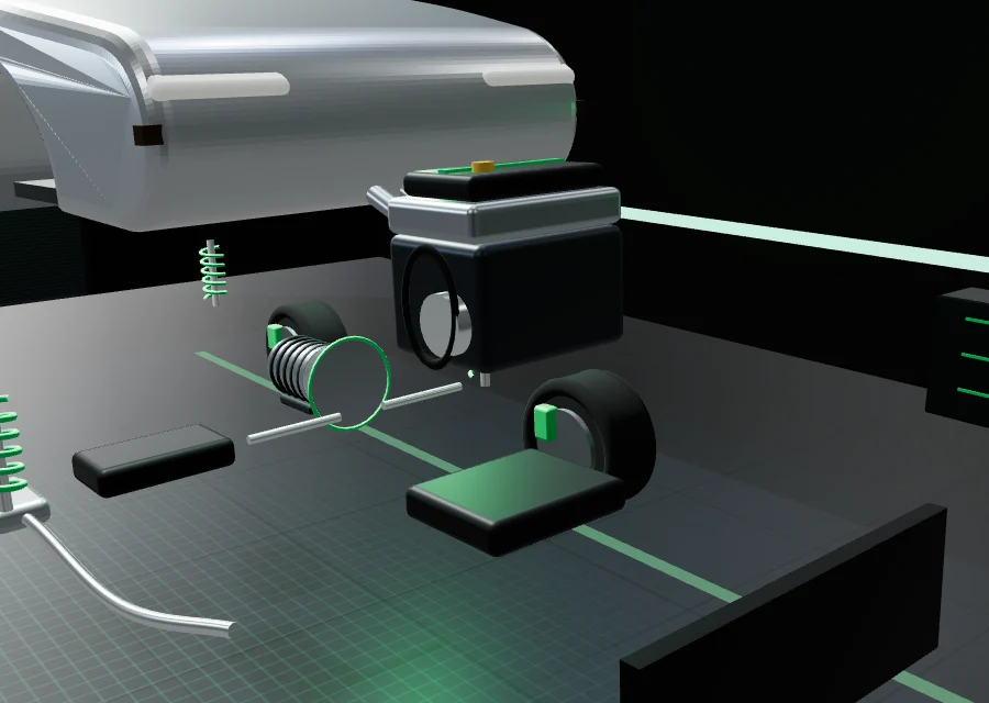 Ilustração 3D do motor
