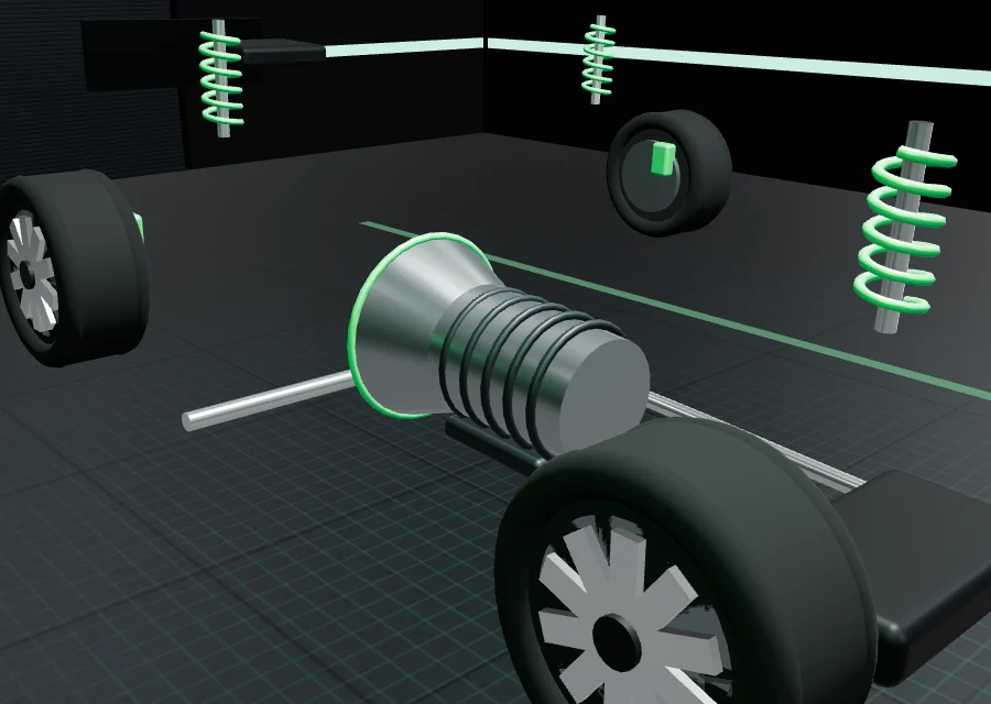 Ilustração 3D de uma transmissão automática